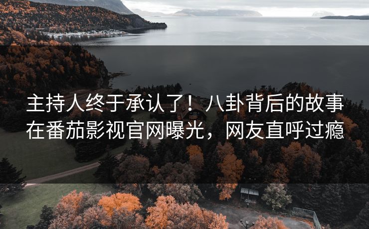 主持人终于承认了！八卦背后的故事在番茄影视官网曝光，网友直呼过瘾