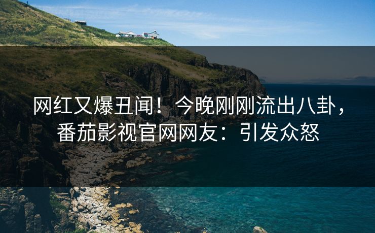 网红又爆丑闻！今晚刚刚流出八卦，番茄影视官网网友：引发众怒