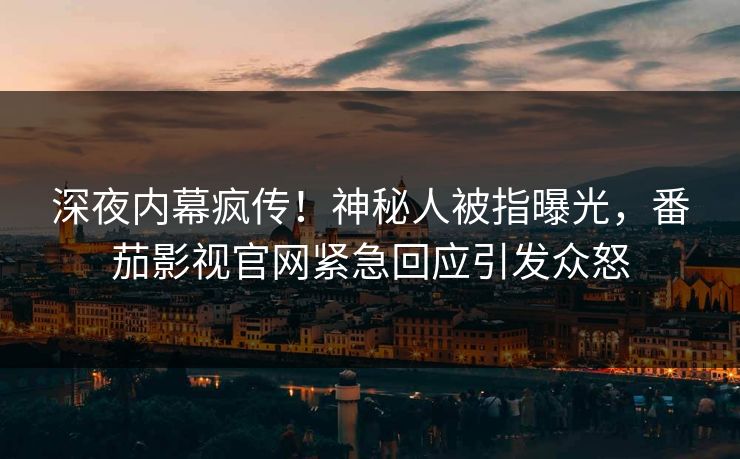 深夜内幕疯传！神秘人被指曝光，番茄影视官网紧急回应引发众怒