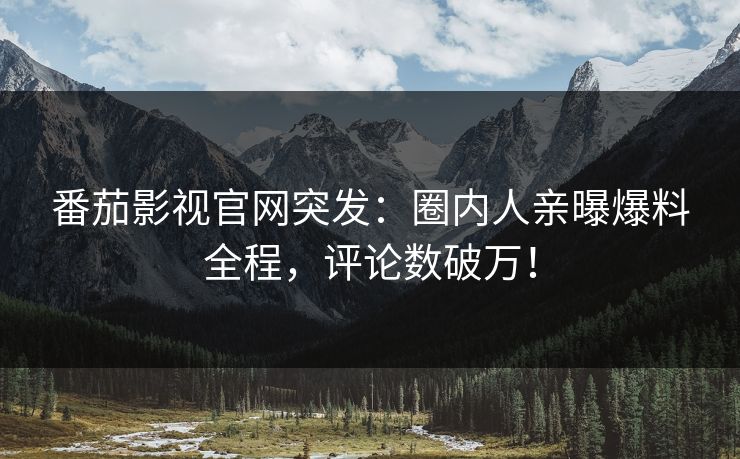 番茄影视官网突发：圈内人亲曝爆料全程，评论数破万！
