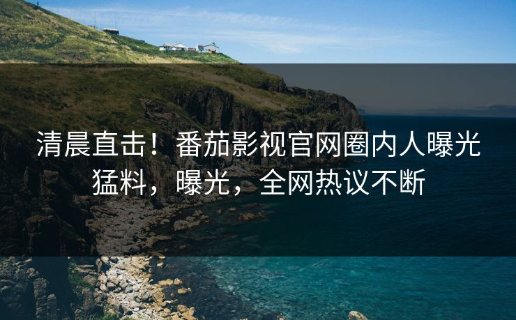 清晨直击！番茄影视官网圈内人曝光猛料，曝光，全网热议不断