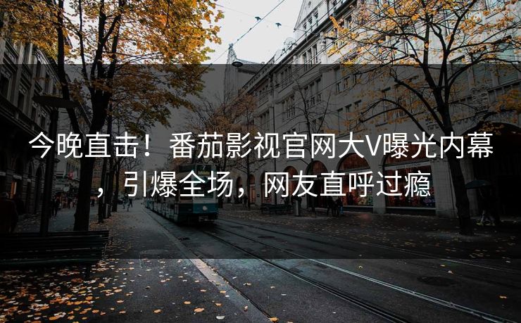 今晚直击！番茄影视官网大V曝光内幕，引爆全场，网友直呼过瘾